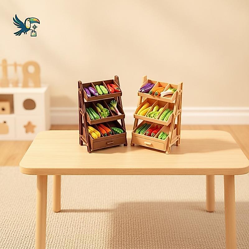 Mini 1 Conjunto 1/12 Casa De Bonecas Prateleira De Exibição De Vegetais Armazenamento De Móveis Realistas Ra Para Cozinh