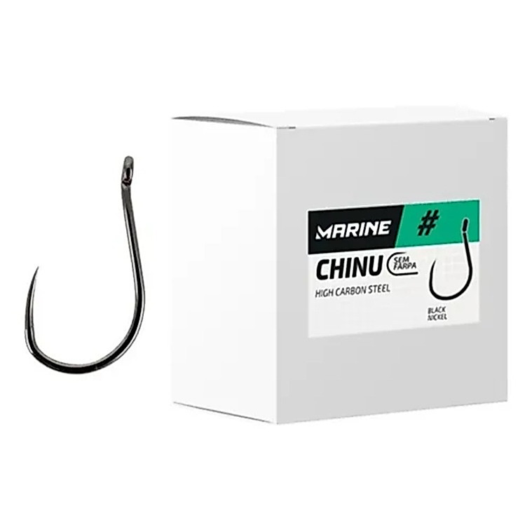 Anzol de Pesca Marine Chinu Sem Farpa Black Pesqueiro Caixa c/ 100pçs