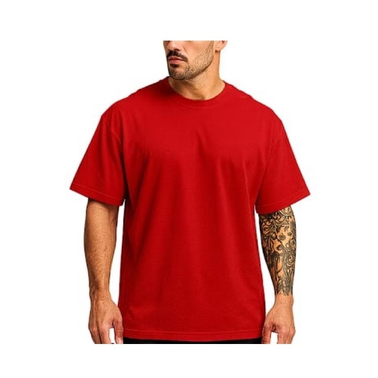 Camiseta Oversized Masculina StreetWear Em 100% Algodão Com Gola Redonda Canelada E Caimento Solto
