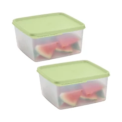Kit 2 Potes Herméticos Tupperware Basic Line Transparente 1,2L