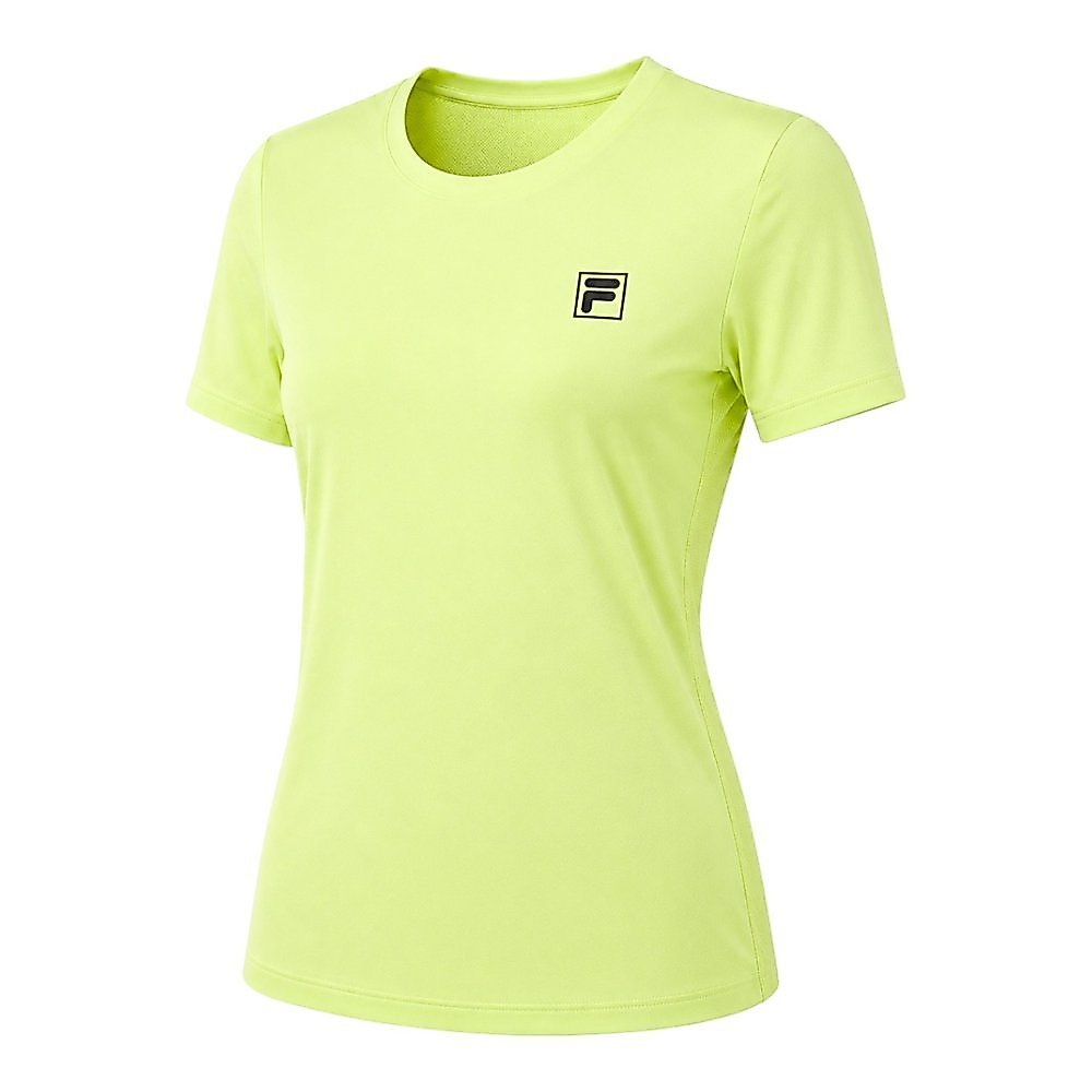 Camiseta Fila Core Run Feminina Amarela Neon Light — imagem 2 de 2