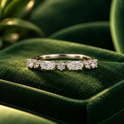 Anel Moissanite Pedra Oval 2,4mm em Prata 925