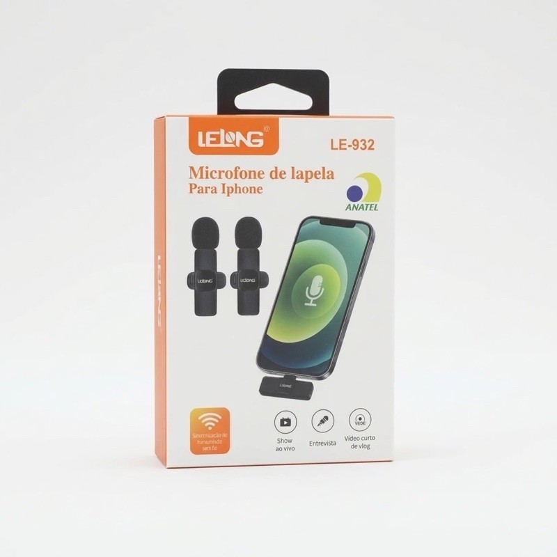 Kit de Microfones de Lapela Sem Fio Para Tipo-C LELONG
