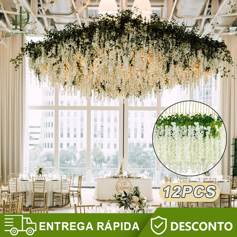 Ramos Flor de Cerejeira Artificial Grande Pendente para Decoração Branco em Oferta na Shopee