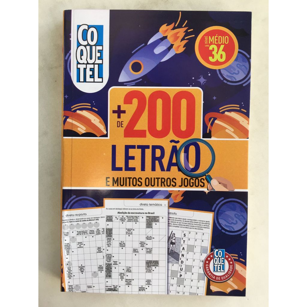 Livro Passatempo Coquetel 200 Palavras Cruzadas Letrão Médio