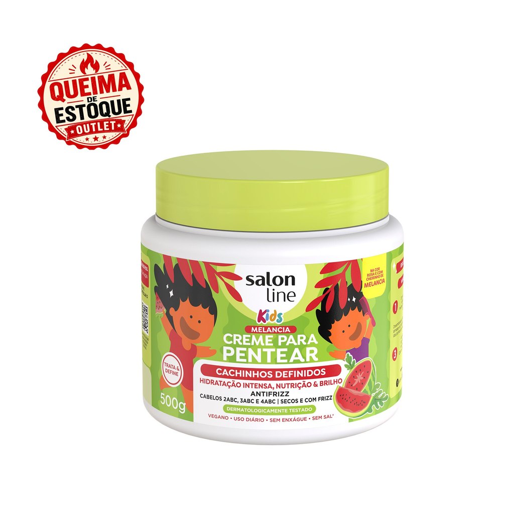 Creme Para Pentear Melancia Kids Cachinhos Definidos 500g