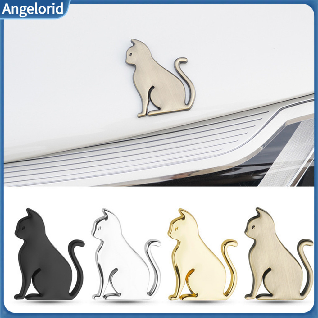 Automotive Metal Badge Car Stickers No Residue 3d Cat Decal Emblem Chrome Finish Zinc Alloy Scratch-resistant Weatherpro
