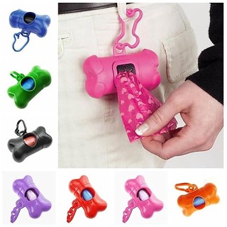 Kit Porta Refil Cata Caca Higiênico Ossinho Com + 2 Rolos