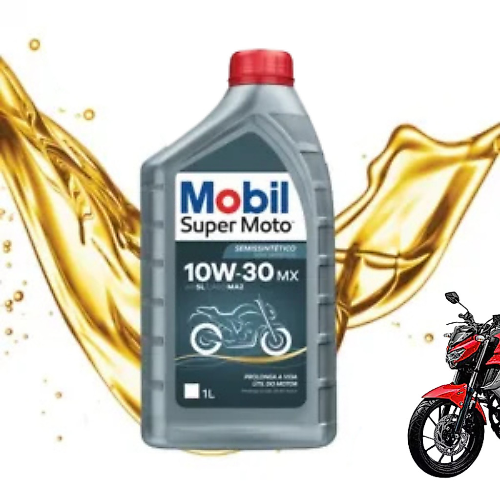 Óleo Mobil Super Moto 10W30 4T Semi Sintético 1L JASO MA2