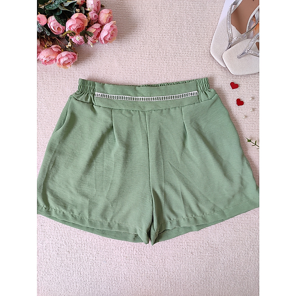 YW&X MODA short feminina com bolso tecido duna