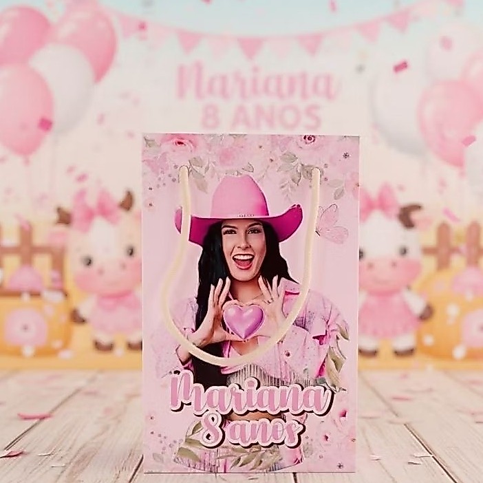 Sacolinha Surpresa Personalizada Lembrancinha de Aniversário Ana Castela - Boiadeira Festa Infantil