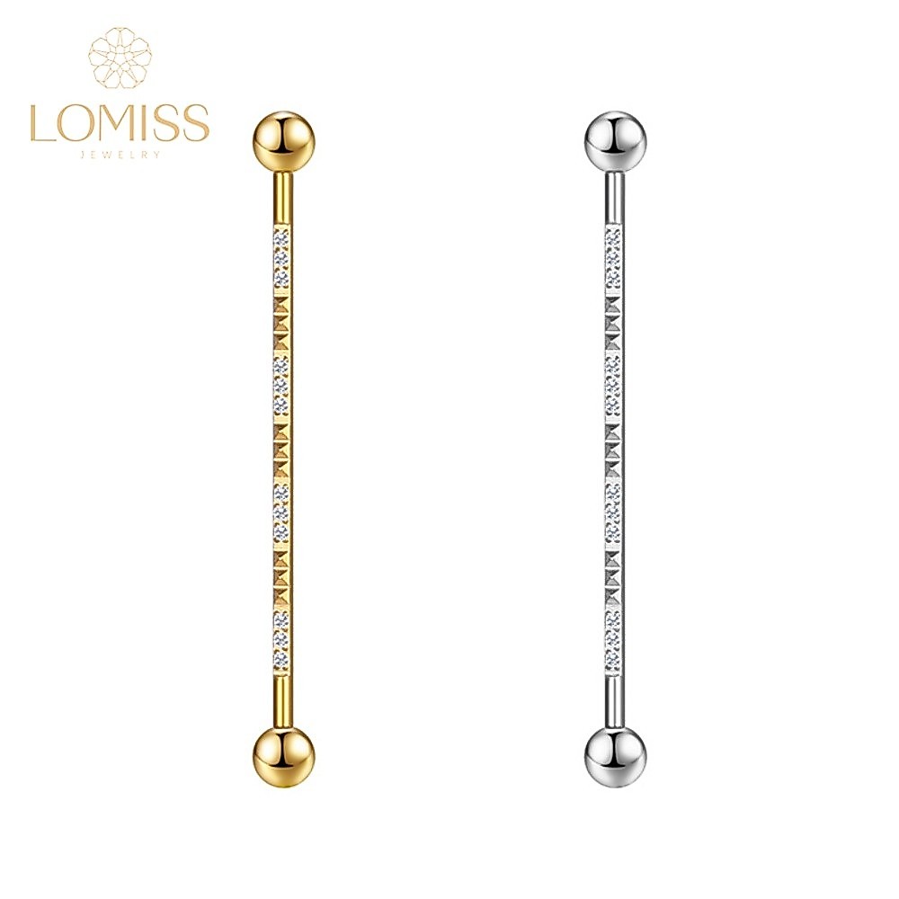 Lomiss Piercing Transversal Aço Cirurgico Detalhes/Zircônia