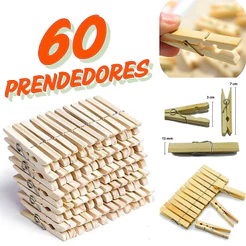 KIT Pregador de Roupa Madeira Reforçado – 12/24/36/48/60 Unidades – Alta Qualidade
