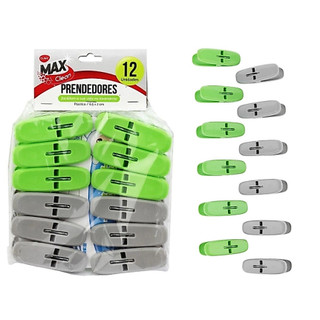 12 Prendedores Pregadores De Roupas Plástico 6,5 X 2cm- Clink