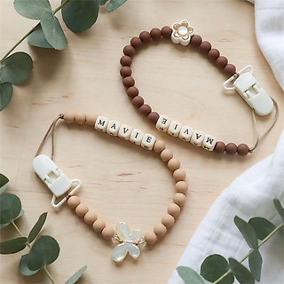 Prendedor de Chupeta Personalizado com Nome do Bebê Menino Menina | Prendedor de Bico personalizado