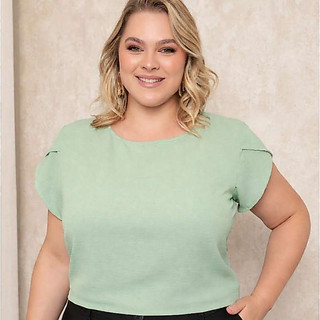 ONLYONE - BLUSA PLUS SUZE MANGA CURTA JAPONESA - BLUSAS FEMININAS