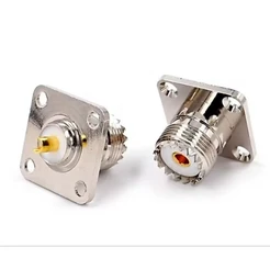 Kit 2 Peças - Conector Uhf Fêmea P/ Painel Base Quadrada