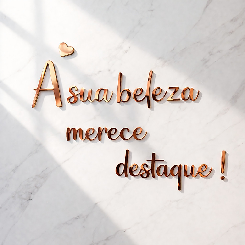 Letreiro Frase Decorativa Espelhada Acrílico 2mm A Sua Beleza Merece Destaque Quarto Salão Estética