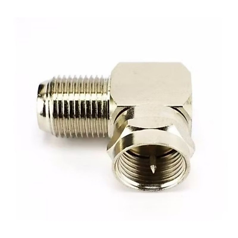 1 Conector Coaxial F Rg6 Para Fêmea Coaxial 90 Graus