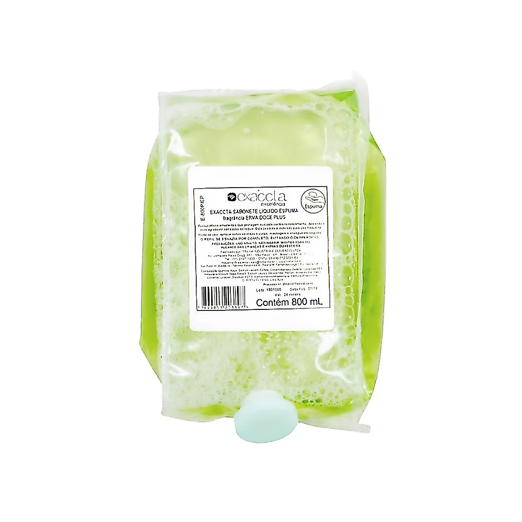 Sabonete Espuma Refil Erva Doce 800ml Exaccta Plus Trilha