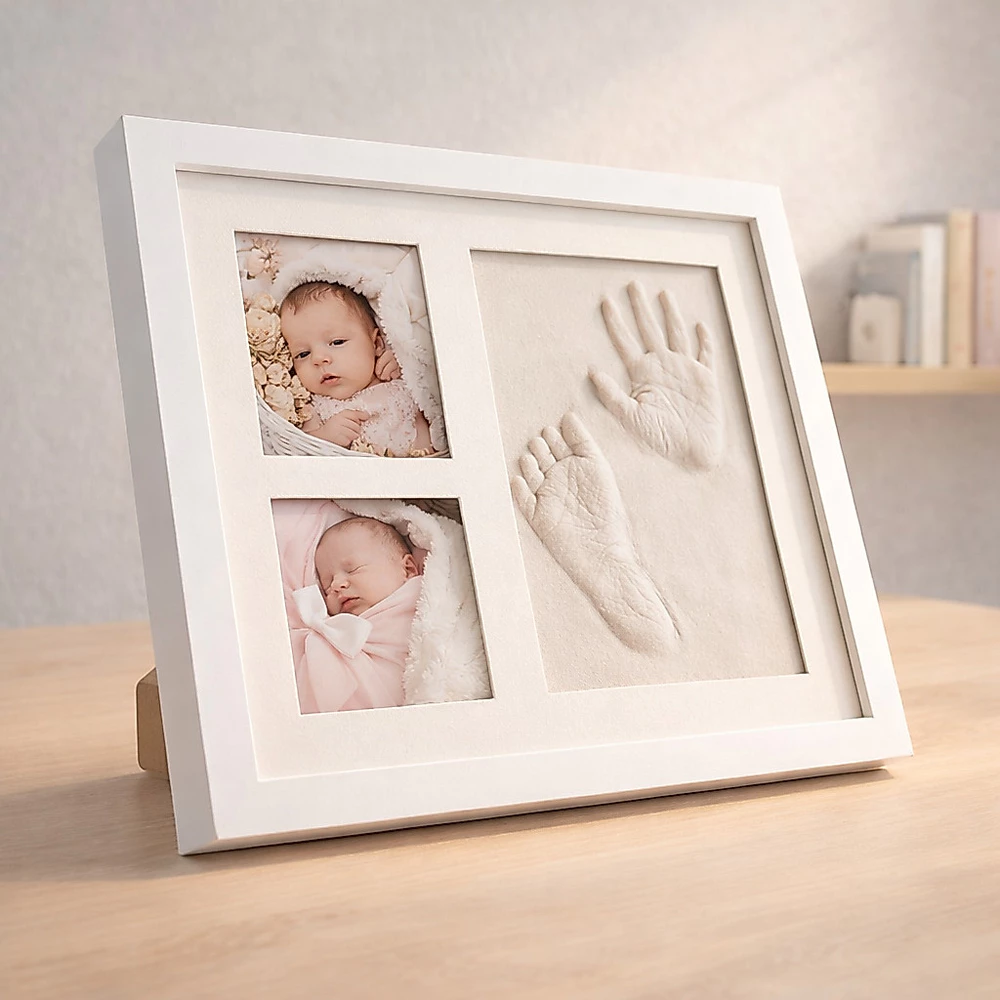 Quadro Decorativo para Bebê com Massinha e Porta-Retrato