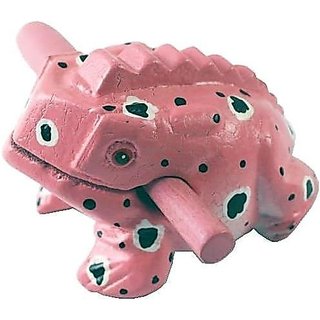 Guiro de madeira, em forma de sapo, rosa, 10,2 cm, instrumento natural, instrumento de percussão, perfeito 4 9YXP