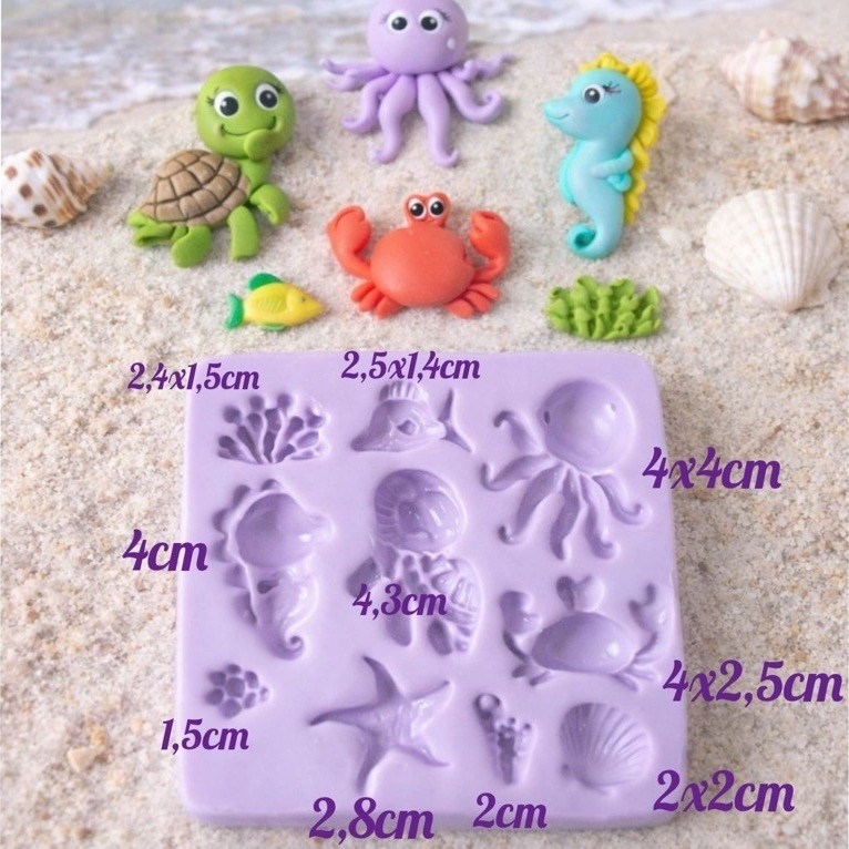 molde de silicone fundo do mar