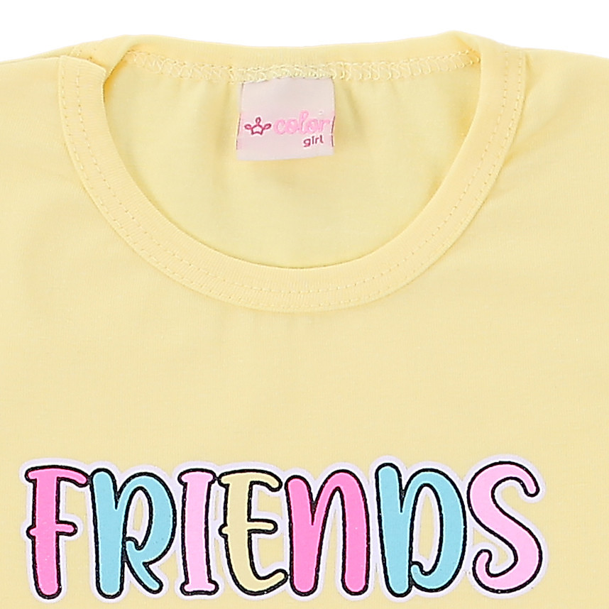 Blusa Infantil Color Girl Mullet Estampa Friends Com Strass · foto 2