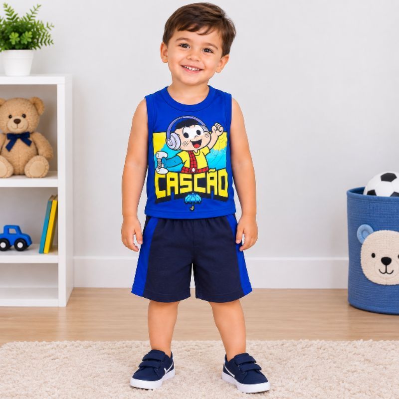 roupa infantil menino ,conjunto infantil menino,conjunto do cascão,roupa de verão infantil