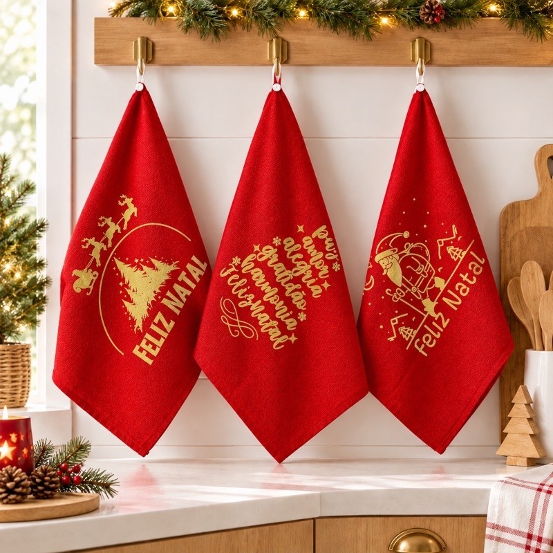 Kit 3 Panos de Prato Natal – 50x70 cm — imagem 2 de 2