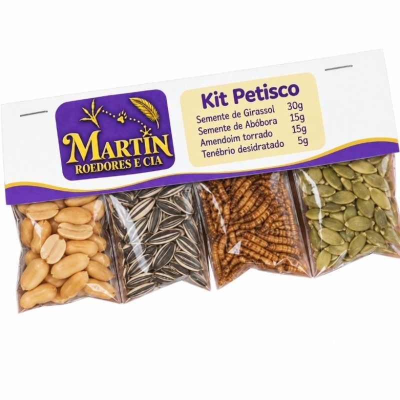 Kit petiscos para roedores, hamster, gerbil