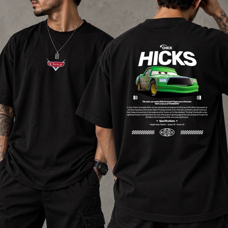 Camiseta Oversized Premium Personagens Carros Mate Sally McQueen Algodão Estampada Unissex
