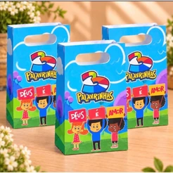 KIT PEGUE E MONTE SACOLINHAS para Festas Mimos Aniversários Lembrancinhas 3 PALAVRINHAS