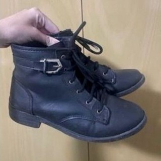 coturno feminino preto cano baixo 37