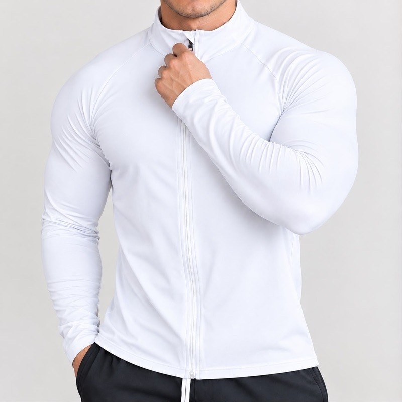 Camisa casaco de manga longa com zíper, com proteção UV, Leve para basquete intenso, ciclismo caminhada academia