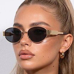 Óculos de Sol Redondo Premium Preto Tendencia Blogueira Virginia Em Alta Luxo Moda Verão uv400