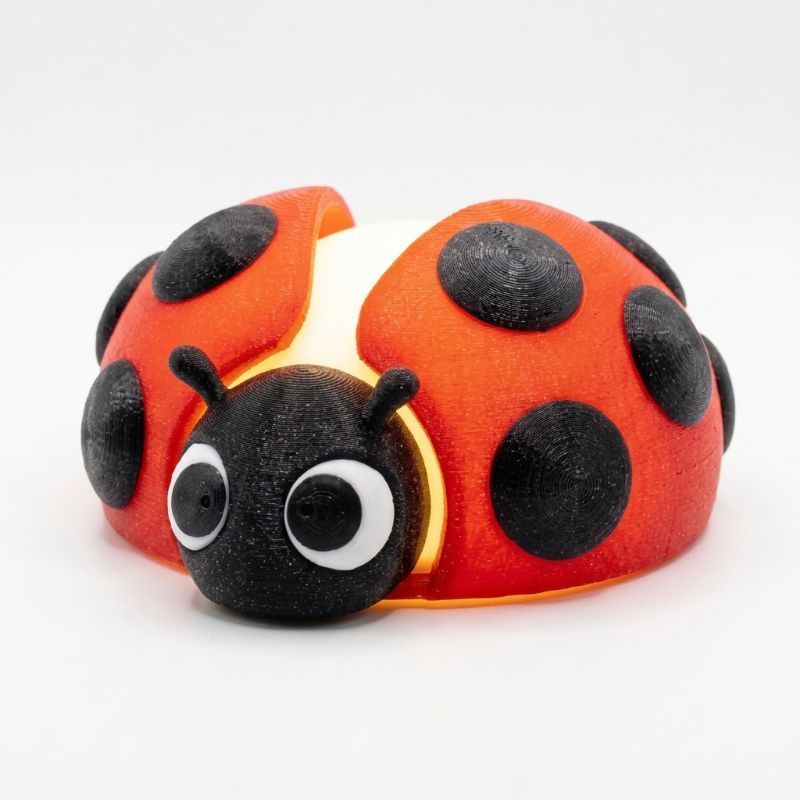 Abajur Luminária Joaninha Infantil Quarto Decorativa Bivolt Com Lâmpada G9