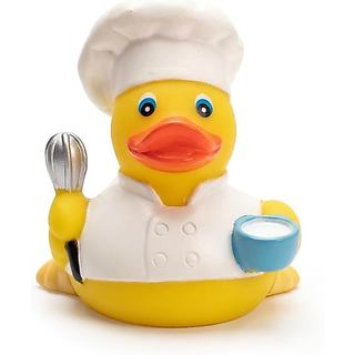 Pato de Borracha de 3" [Orifício Selado, Flutua em Pé] - Brinquedo Seguro para Banheira de Bebê - Pato de Borracha Chef