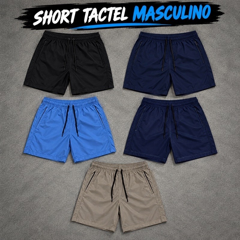 BERMUDA MASCULINA TACTEL ELASTANO DO P AO GG SUPER CONFORTÁVEL IDEAL PARA PRAIA TREINO E ESPORTES