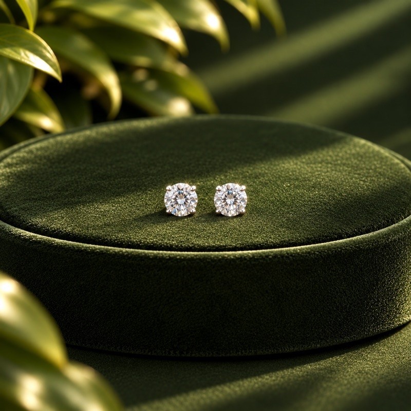 Ponto de Luz Moissanite 5mm em Prata 925