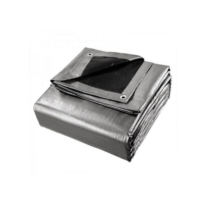 Lona 300 Micras CK300 8X4 Metros Cinza e Preta Resistente para Coberturas Diversas Alta Durabilidade