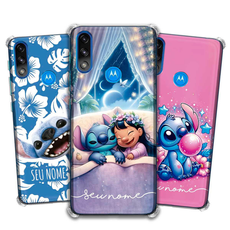 Capa Capinha - Motorola Moto E7 Power - Lilo e Stitch 2025 personalizada com nome