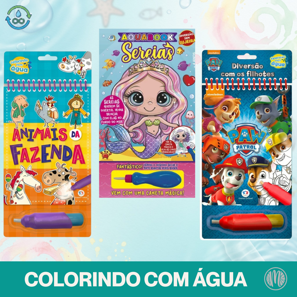 Livro Água Book Pintar Água Infantil Mágico e Sem Sujeira Reutilizável Lúdico Criativo Aqua Crianças em Oferta na Shopee