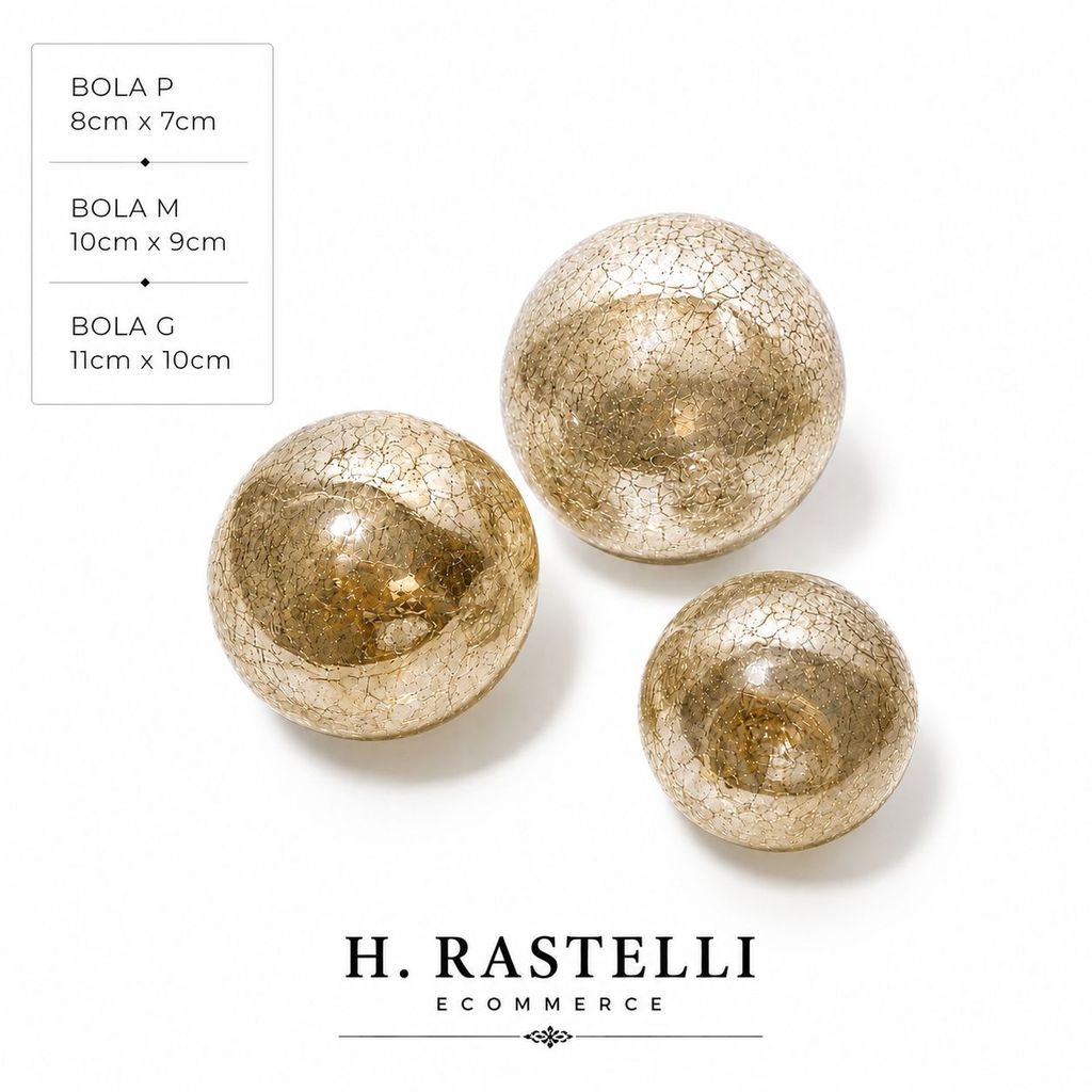 Bolas Esferas De Vidro Decorativas Craquelê Mesa Luxo