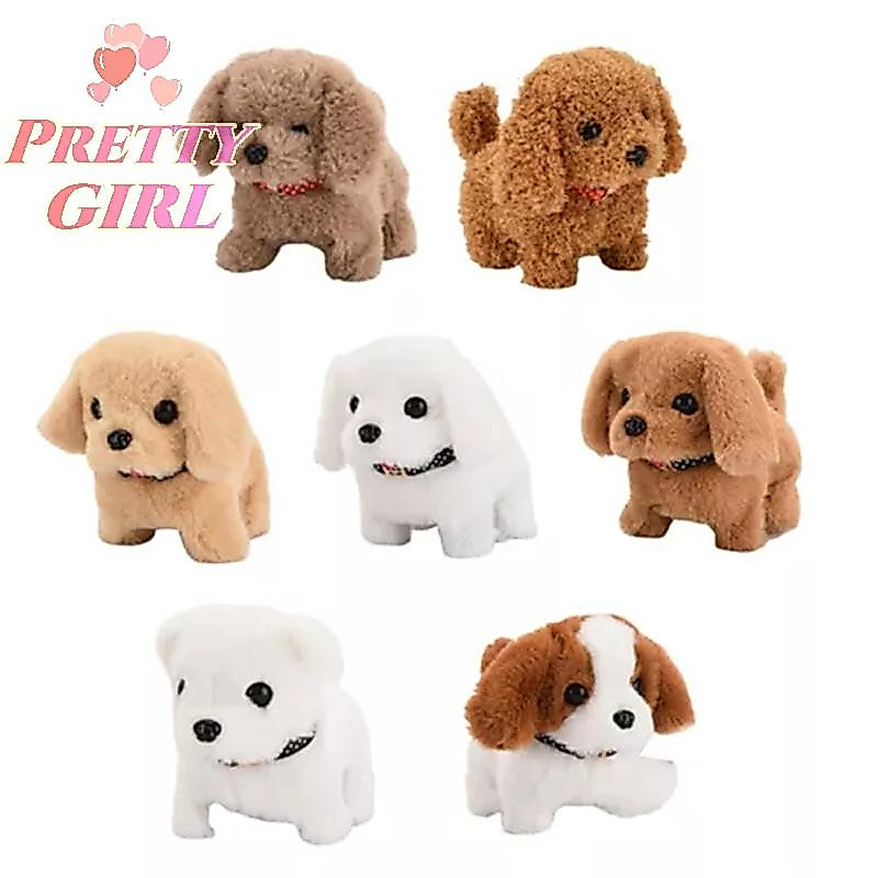 [Pretty ggirl] Simulação Eletrônica Brinquedo Para Cachorro De Estimação Andando Interativo Boneca De Pelúcia Brinquedos