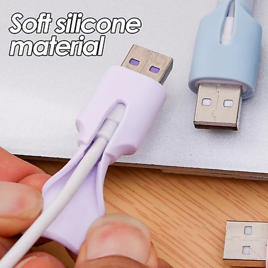 Kit Protetor Silicone para Cabo Anti-quebra Espiral Compatível USB-C Lightning
