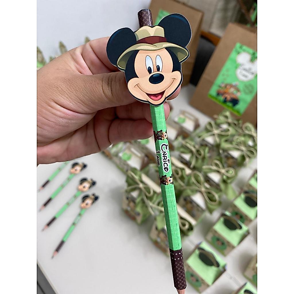 10 Lápis Personalizado com Aplique 3D | Lembrancinha Personalizada para Festa Infantil