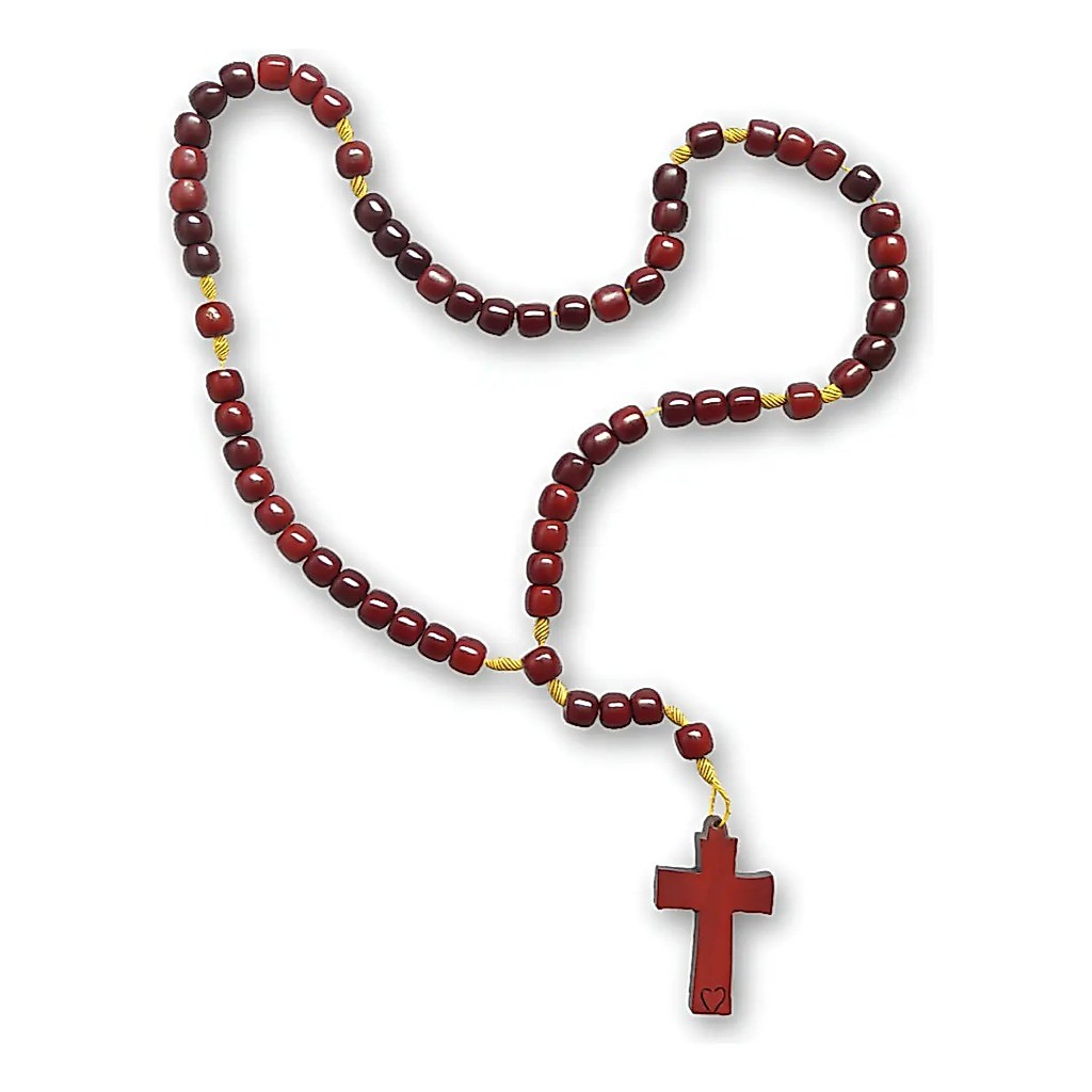 Terço De Madeira Tradicional Marrom 6mm Católico Médio