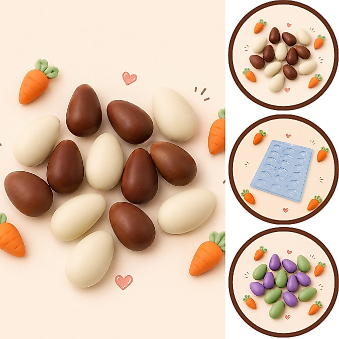 1~10 Forma Simples Ovo Liso 10g 273 ou 10581 (J8) APLIQUE OVO 10 G Páscoa 2024. (CHOCO)