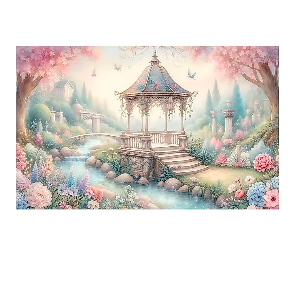 Painel em Tecido Tecido 2,20 x1,60 tema Jardim Encantado